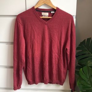 Vintage style cotton cashmere blend v-neck